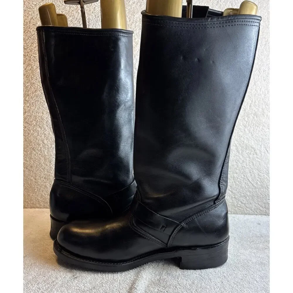Harley-Davidson Black Leather Steel Toe Motorcycle Boots Men Size 9.5